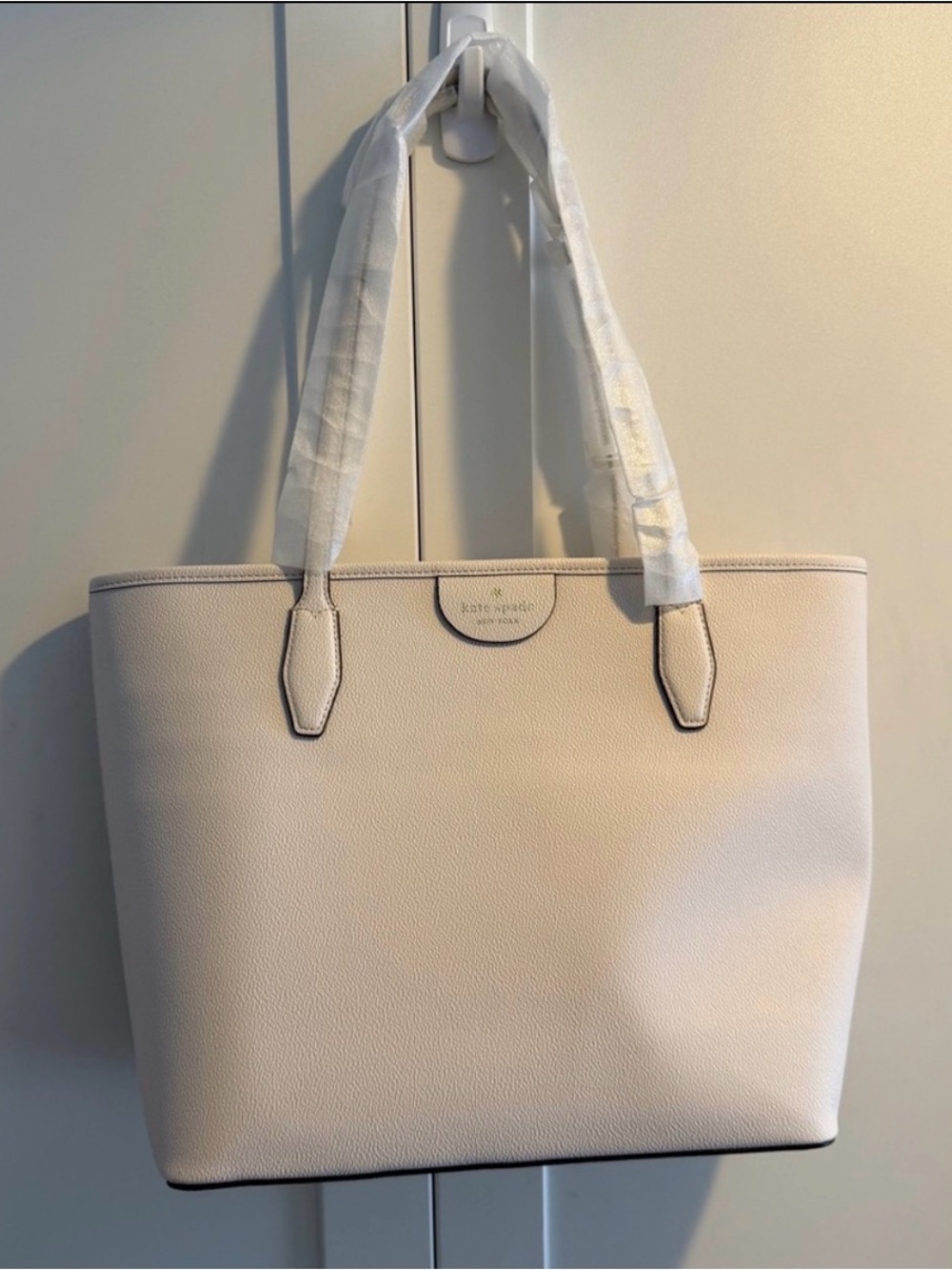 kate spade NWT Cream Leather Tote Bag